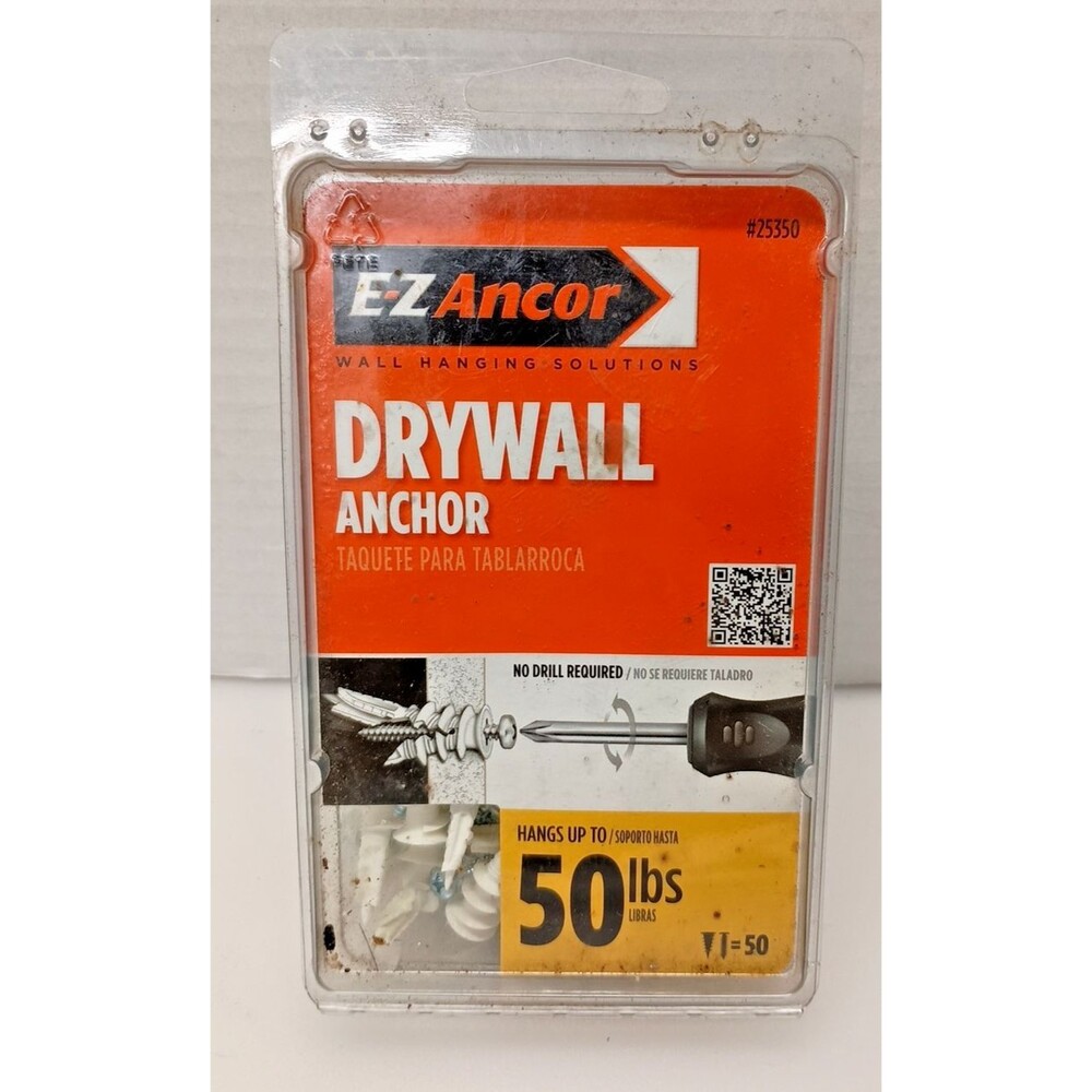 E-Z Ancor Drywall & Stud Anchor # 50 Lbs. Drywall Anchor (50 Ct.) 25316